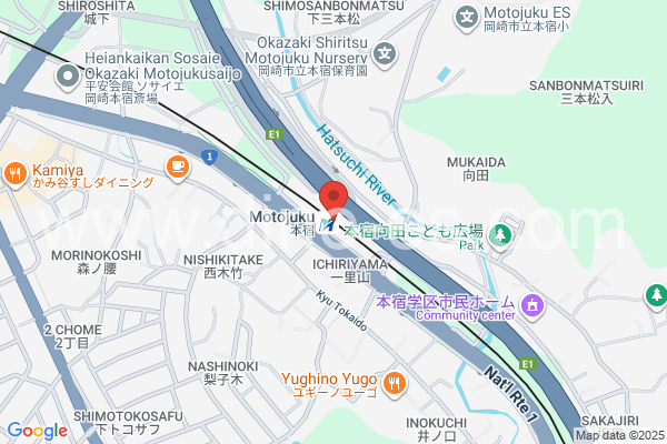 本宿(愛知)メンズエステの地図です。map of Motojuku station where spa and massage salons are located
