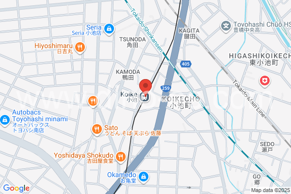 小池メンズエステの地図です。map of Koike station where spa and massage salons are located