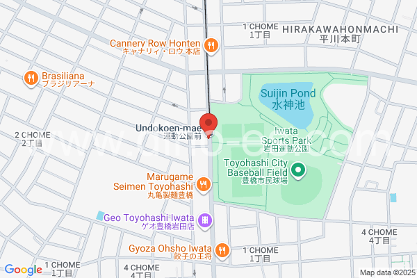 運動公園前(愛知)メンズエステの地図です。map of Undōkōenmae station where spa and massage salons are located