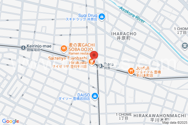 井原(愛知)メンズエステの地図です。map of Ibara station where spa and massage salons are located