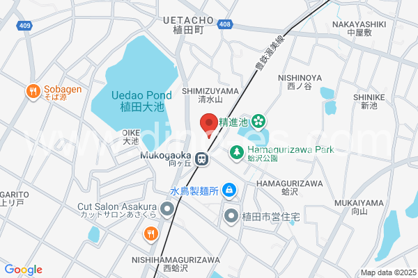 向ヶ丘メンズエステの地図です。map of Mukōgaoka station where spa and massage salons are located