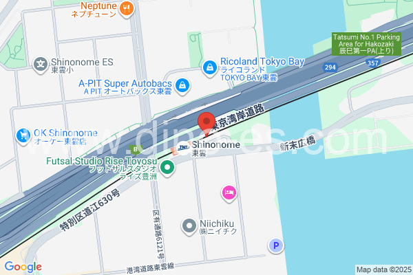 東雲(東京)メンズエステの地図です。map of Shinonome station where spa and massage salons are located