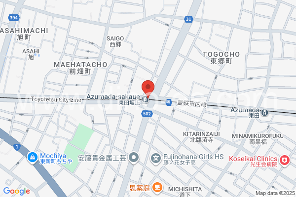 東田坂上メンズエステの地図です。map of Azumada-Sakaue station where spa and massage salons are located
