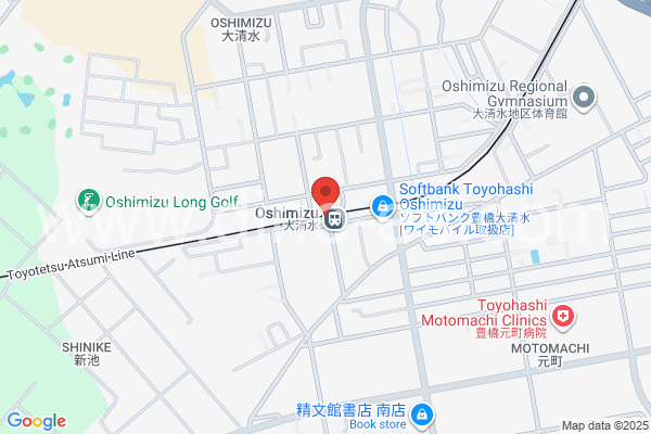 大清水メンズエステの地図です。map of Ōshimizu station where spa and massage salons are located