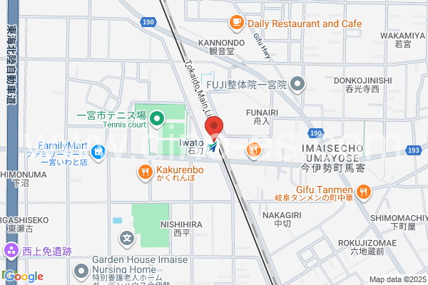 石刀メンズエステの地図です。map of Iwato station where spa and massage salons are located