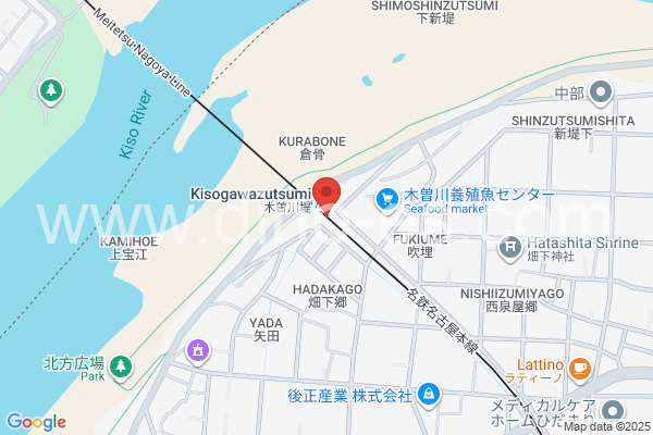 木曽川堤メンズエステの地図です。map of Kisogawazutsumi station where spa and massage salons are located