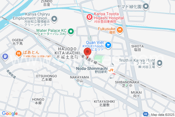 野田新町メンズエステの地図です。map of Noda-Shimmachi station where spa and massage salons are located