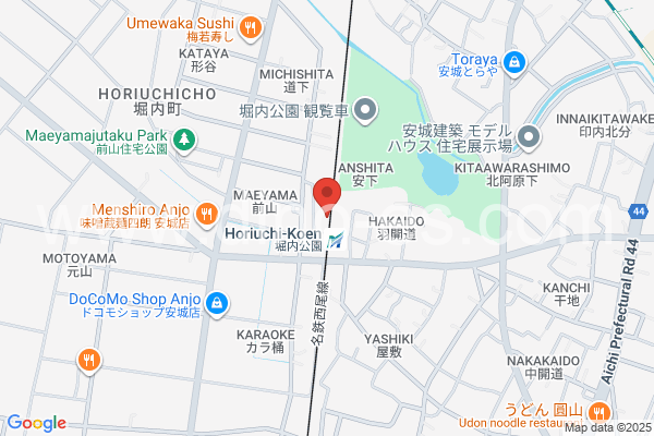 堀内公園メンズエステの地図です。map of Horiuchi-Kōen station where spa and massage salons are located