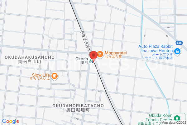 奥田メンズエステの地図です。map of Okuda station where spa and massage salons are located