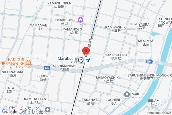 丸渕メンズエステの地図です。map of Marubuchi station where spa and massage salons are located