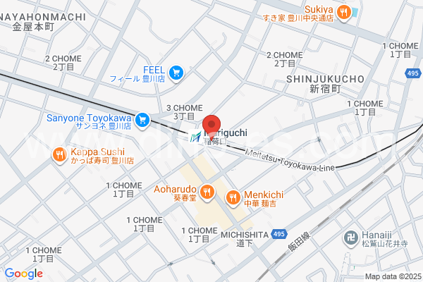 稲荷口メンズエステの地図です。map of Inariguchi station where spa and massage salons are located