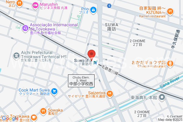 諏訪町メンズエステの地図です。map of Suwachō station where spa and massage salons are located