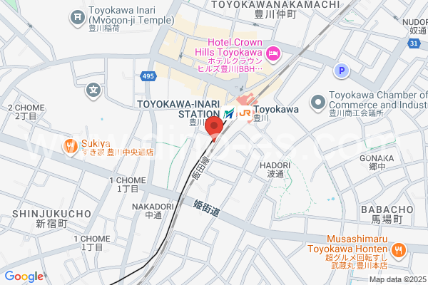 豊川稲荷メンズエステの地図です。map of Toyokawainari station where spa and massage salons are located
