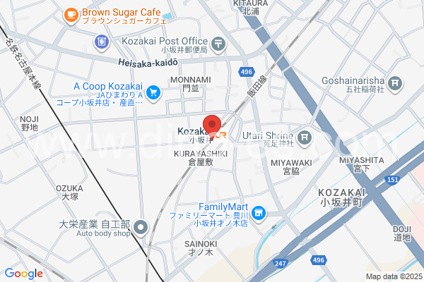 小坂井メンズエステの地図です。map of Kozakai station where spa and massage salons are located