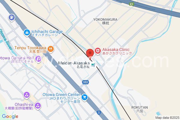 名電赤坂メンズエステの地図です。map of Meiden-Akasaka station where spa and massage salons are located