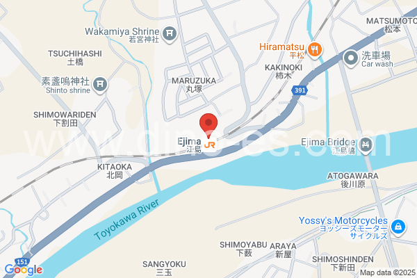 江島メンズエステの地図です。map of Ejima station where spa and massage salons are located