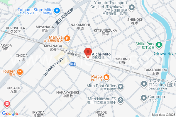 愛知御津メンズエステの地図です。map of Aichi-Mito station where spa and massage salons are located