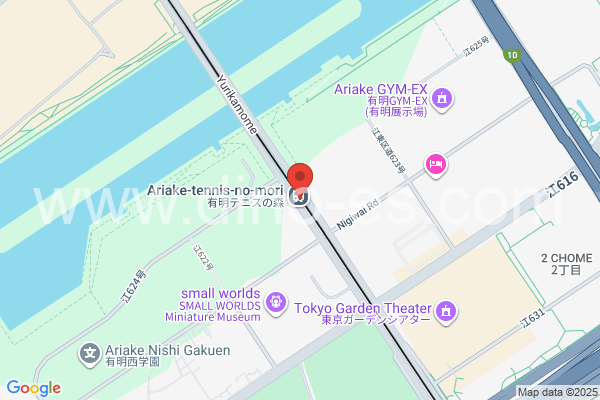 有明テニスの森メンズエステの地図です。map of Ariake-tennis-no-mori station where spa and massage salons are located