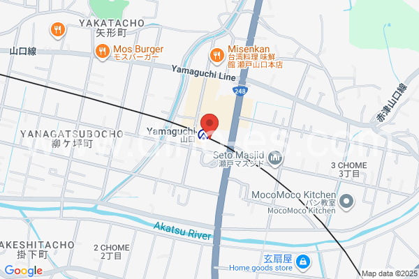 山口(愛知)メンズエステの地図です。map of Yamaguchi station where spa and massage salons are located