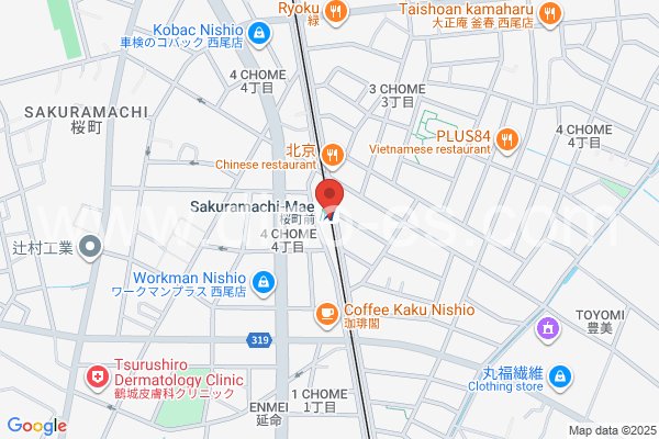 桜町前メンズエステの地図です。map of Sakuramachimae station where spa and massage salons are located