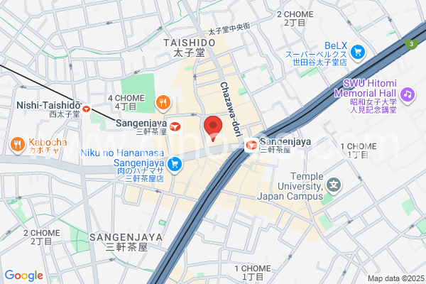 三軒茶屋メンズエステの地図です。map of Sangenjaya station where spa and massage salons are located