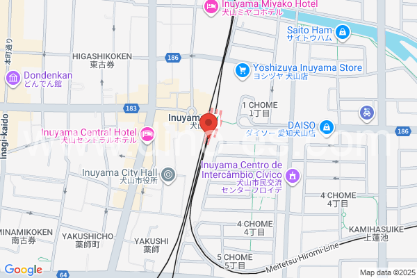 犬山メンズエステの地図です。map of Inuyama station where spa and massage salons are located