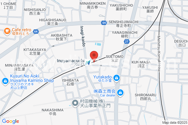 犬山口メンズエステの地図です。map of Inuyamaguchi station where spa and massage salons are located