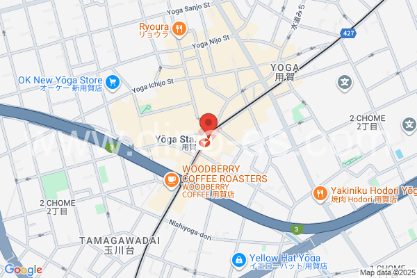 用賀メンズエステの地図です。map of Youga station where spa and massage salons are located