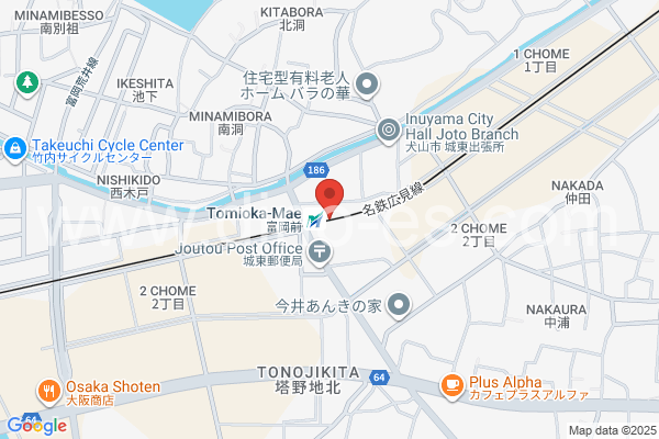 富岡前メンズエステの地図です。map of Tomiokamae station where spa and massage salons are located