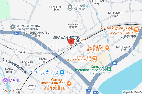 三河塩津メンズエステの地図です。map of Mikawa-Shiotsu station where spa and massage salons are located