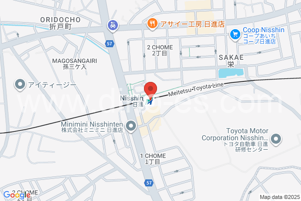 日進(愛知)メンズエステの地図です。map of Nisshin station where spa and massage salons are located
