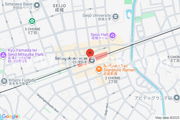 成城学園前メンズエステの地図です。map of Seijōgakuen-Mae station where spa and massage salons are located