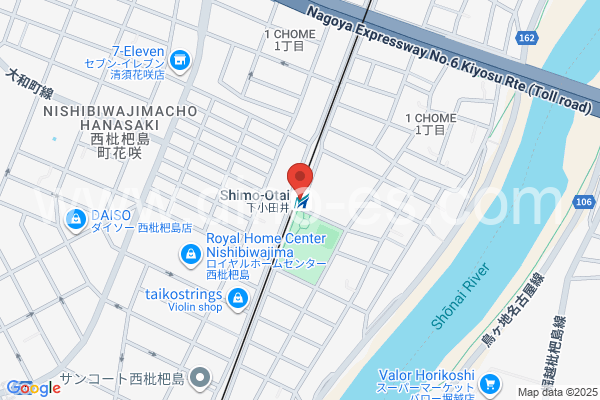 下小田井メンズエステの地図です。map of Shimo-Otai station where spa and massage salons are located