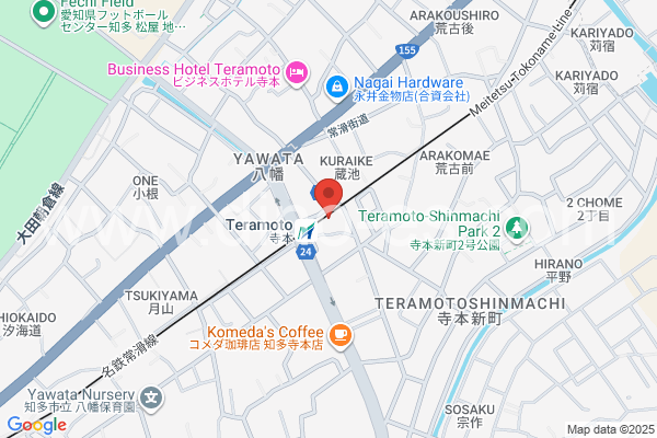 寺本メンズエステの地図です。map of Teramoto station where spa and massage salons are located