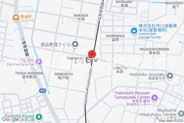 五ノ三メンズエステの地図です。map of Gonosan station where spa and massage salons are located