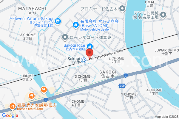 佐古木メンズエステの地図です。map of Sakogi station where spa and massage salons are located