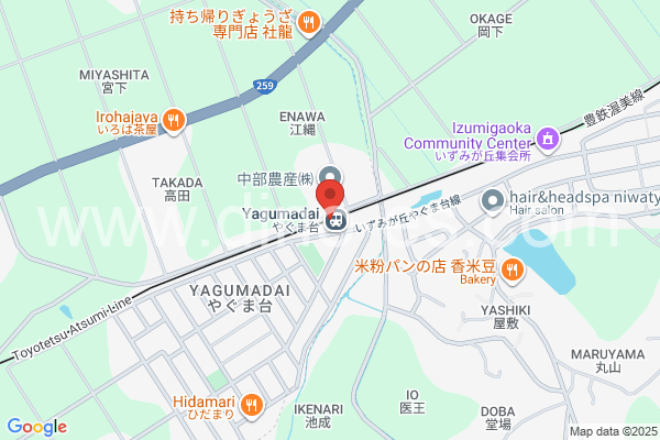 やぐま台メンズエステの地図です。map of Yagumadai station where spa and massage salons are located