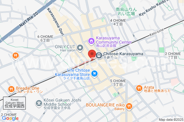 千歳烏山メンズエステの地図です。map of Chitosekarasuyama station where spa and massage salons are located