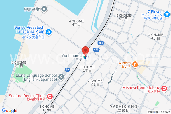 吉浜(愛知)メンズエステの地図です。map of Yoshihama station where spa and massage salons are located