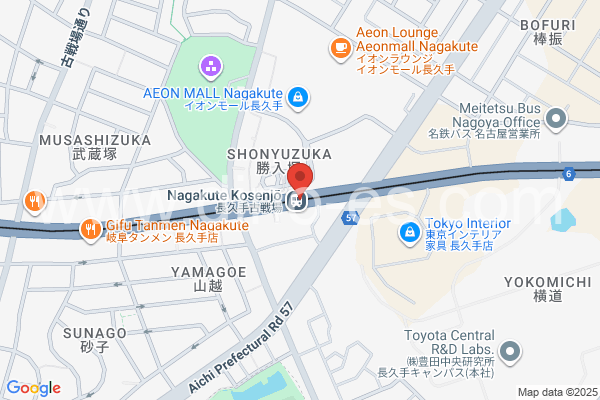 長久手古戦場メンズエステの地図です。map of Nagakute-Kosenjō station where spa and massage salons are located