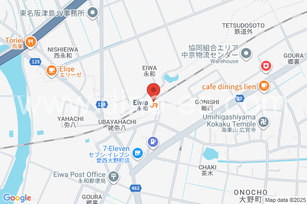 永和メンズエステの地図です。map of Eiwa station where spa and massage salons are located