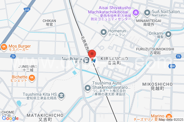 町方メンズエステの地図です。map of Machikata station where spa and massage salons are located