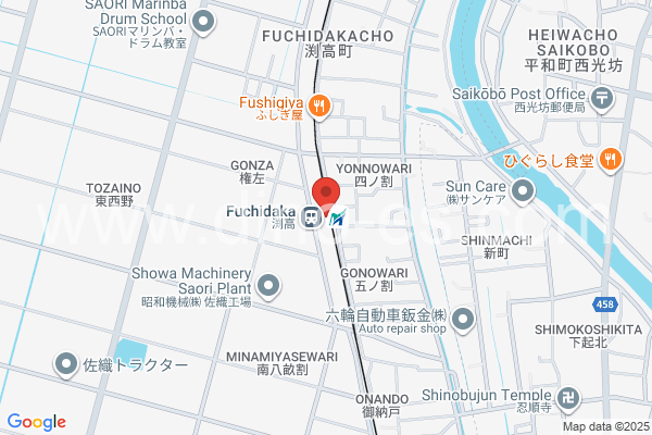 渕高メンズエステの地図です。map of Fuchidaka station where spa and massage salons are located