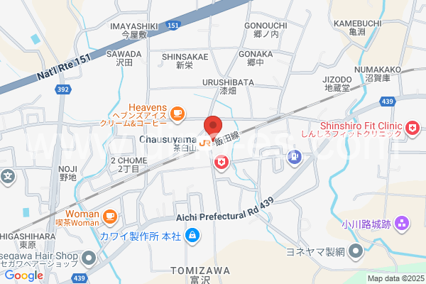 茶臼山メンズエステの地図です。map of Chausuyama station where spa and massage salons are located