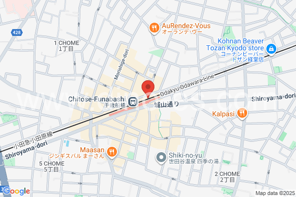 千歳船橋メンズエステの地図です。map of Chitose-Funabashi station where spa and massage salons are located