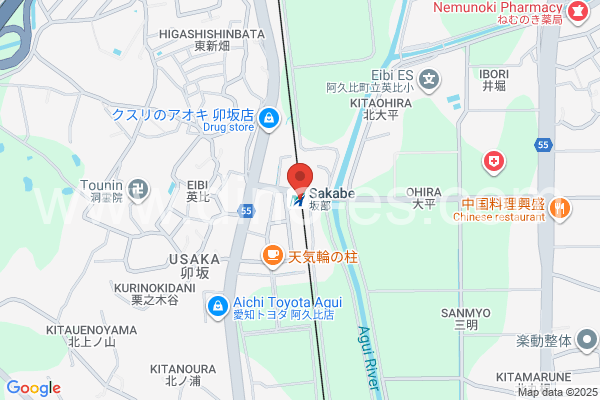 坂部メンズエステの地図です。map of Sakabe station where spa and massage salons are located