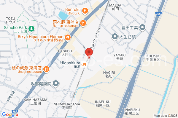 東浦メンズエステの地図です。map of Higashiura station where spa and massage salons are located