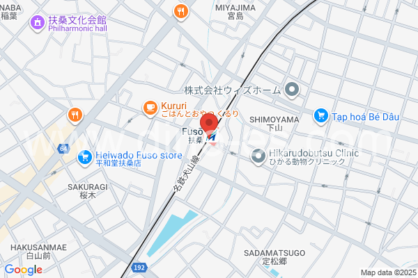 扶桑メンズエステの地図です。map of Fusō station where spa and massage salons are located