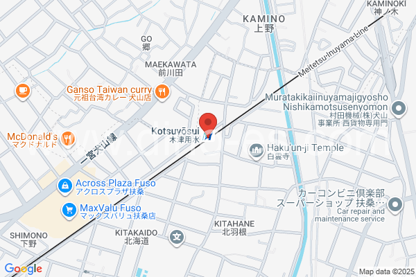 木津用水メンズエステの地図です。map of Kotsuyōsui station where spa and massage salons are located