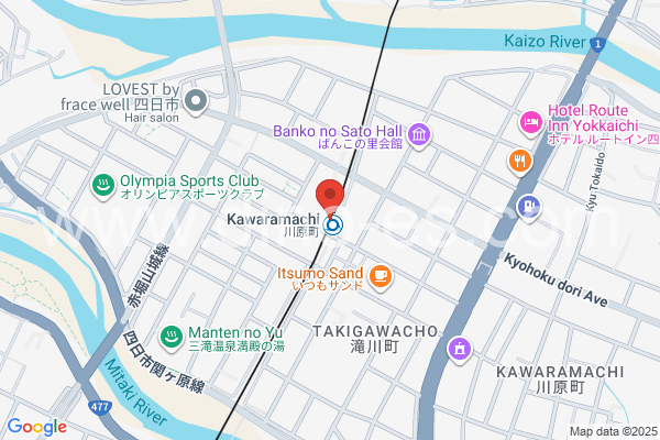 川原町メンズエステの地図です。map of Kawaramachi station where spa and massage salons are located